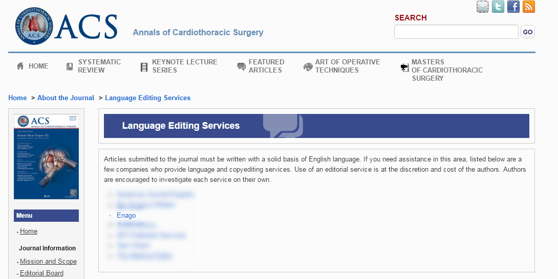 흉부외과학(Annals of Cardiothoracic Surgery)